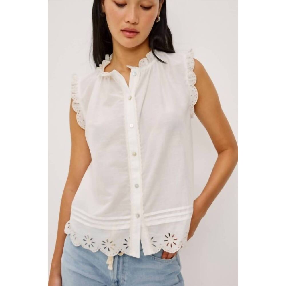 NEW RAILS avery button down blouse in white